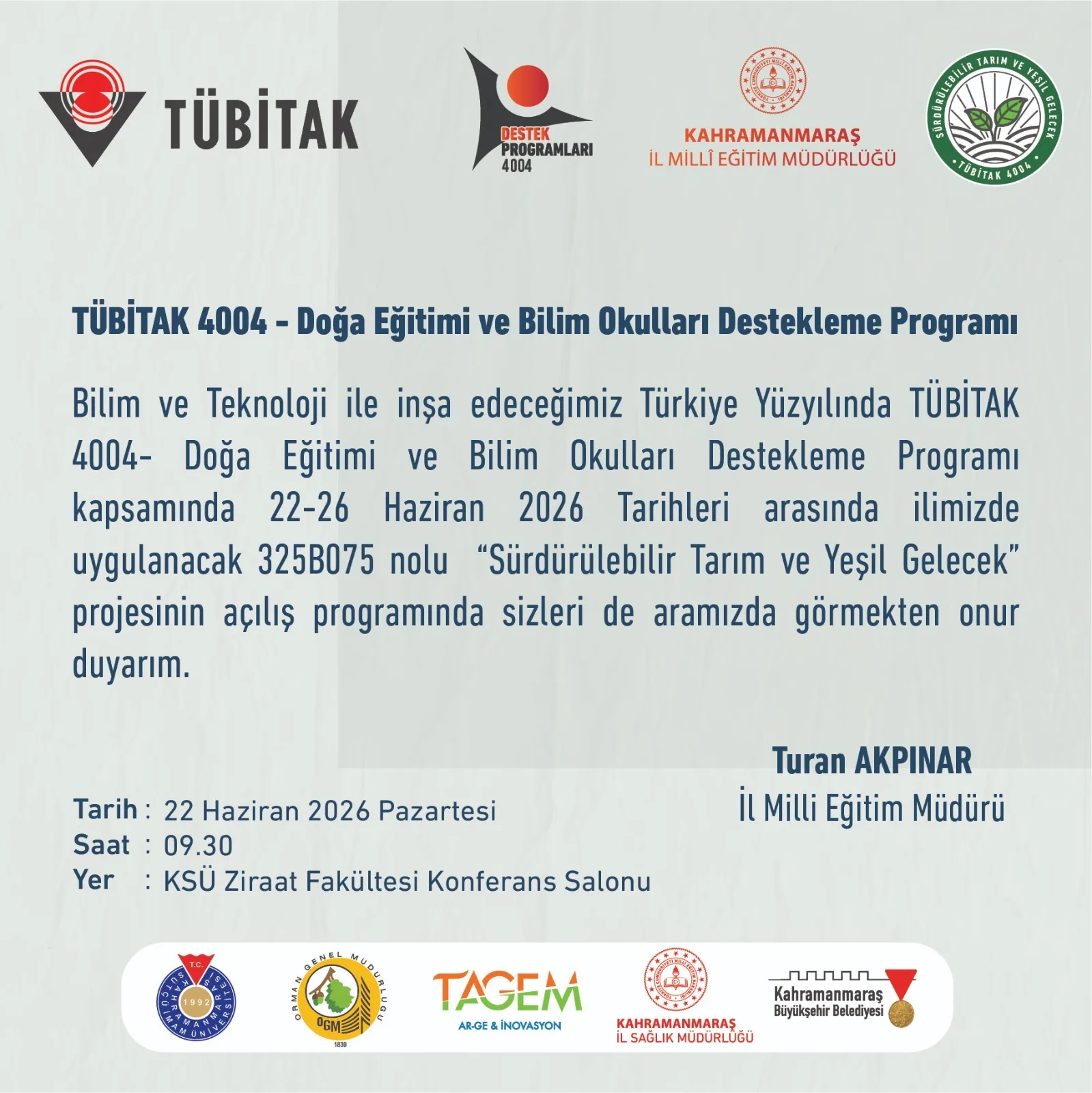 Kahramanmaraş’ta “Sürdürülebilir Tarım ve Yeşil Gelecek” Buluşması