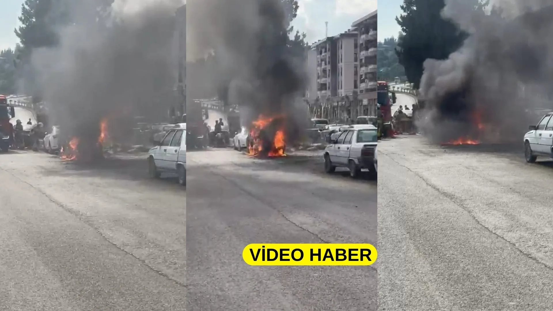Kahramanmaraş’ta korku dolu anlar: Araba küle döndü!