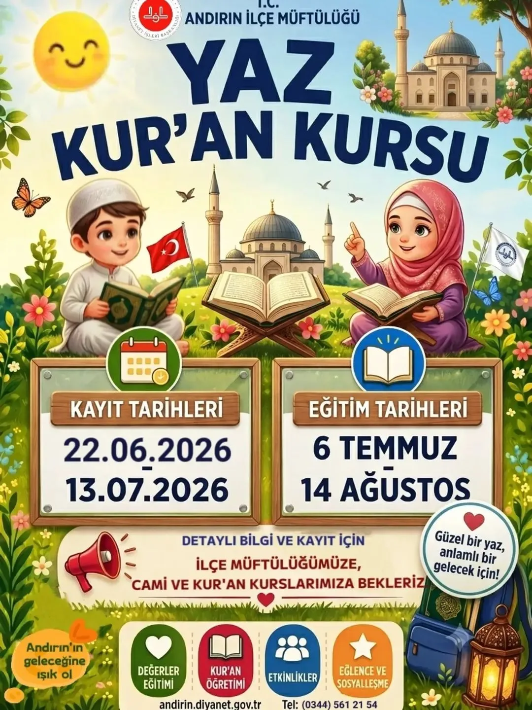 Andırın’da Bu Yaz Kur’an Kursları Dolu Dolu Yaşanacak!