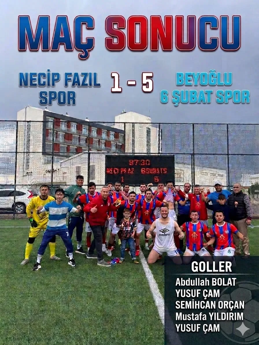 Beyoğlu 6 Şubatspor Farklı Kazandı: 1-5