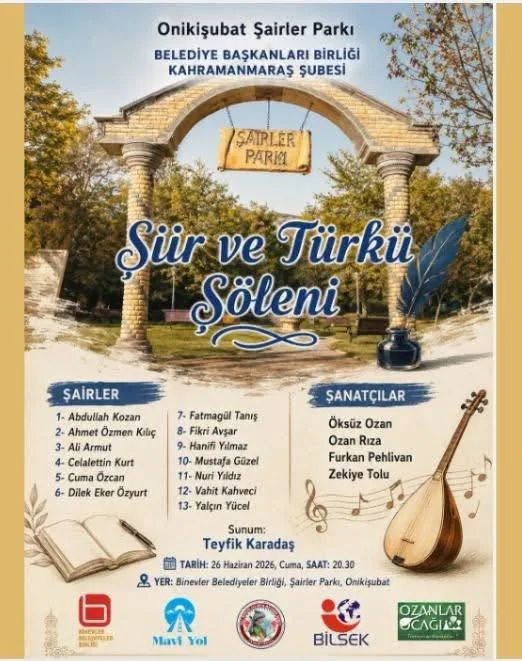 UNESCO Edebiyat Şehri Kahramanmaraş’ta “Şiir ve Türkü” Akşamı!